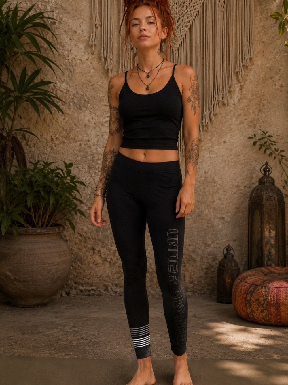 4/$15 Under Armour Black Leggings Women's Sz M /L Yoga Active Wear Pants